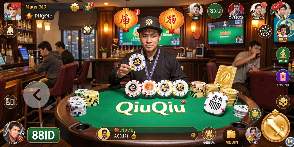 Tampilan gameplay seru dalam permainan QiuQiu 88ID.