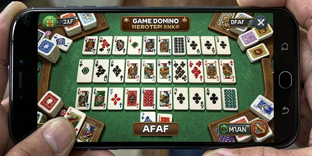 Screenshot AFAF menunjukkan gameplay seru dalam permainan Domino.