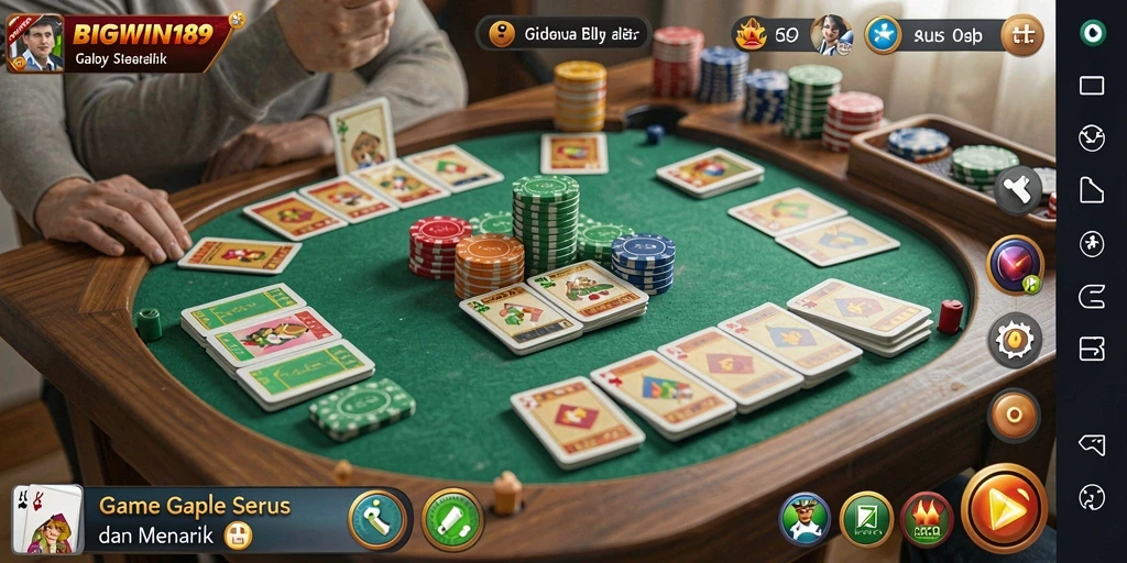 Gameplay seru Gaple di BIGWIN189 dengan teman-teman.