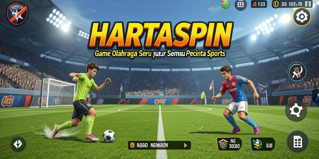 Tampilan gameplay menegangkan HARTASPIN dengan aksi olahraga yang intens.