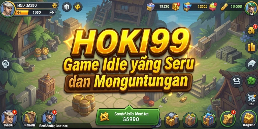 Screenshot gameplay HOKI99, menampilkan karakter dan sumber daya yang bertumbuh.