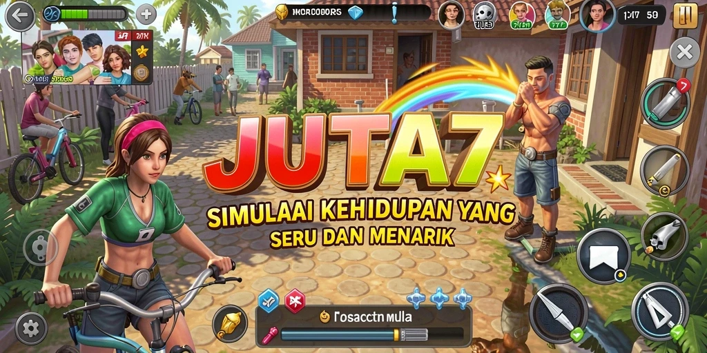 Screenshot JUTA7 menampilkan gameplay simulasi yang memukau.