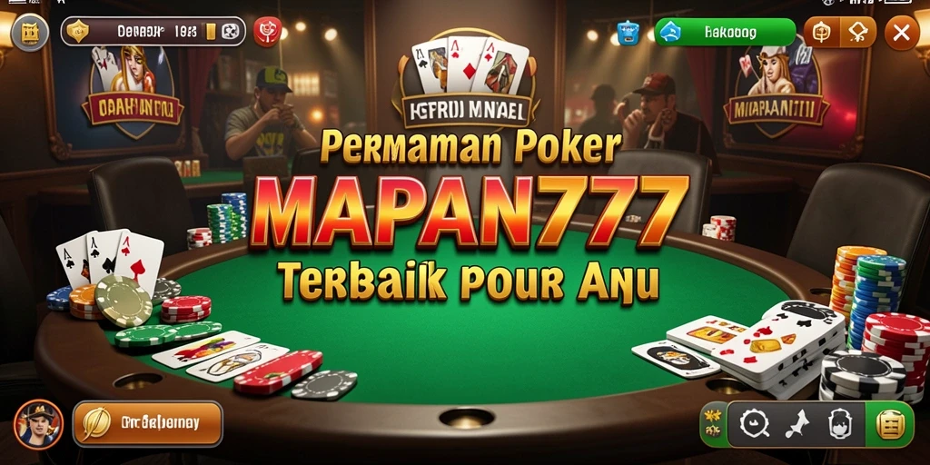 Tampilan utama gameplay Poker di MAPAN777 yang menarik.
