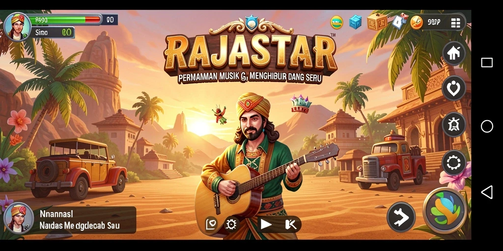 Gameplay seru RAJASTAR dengan tantangan musik yang menarik.