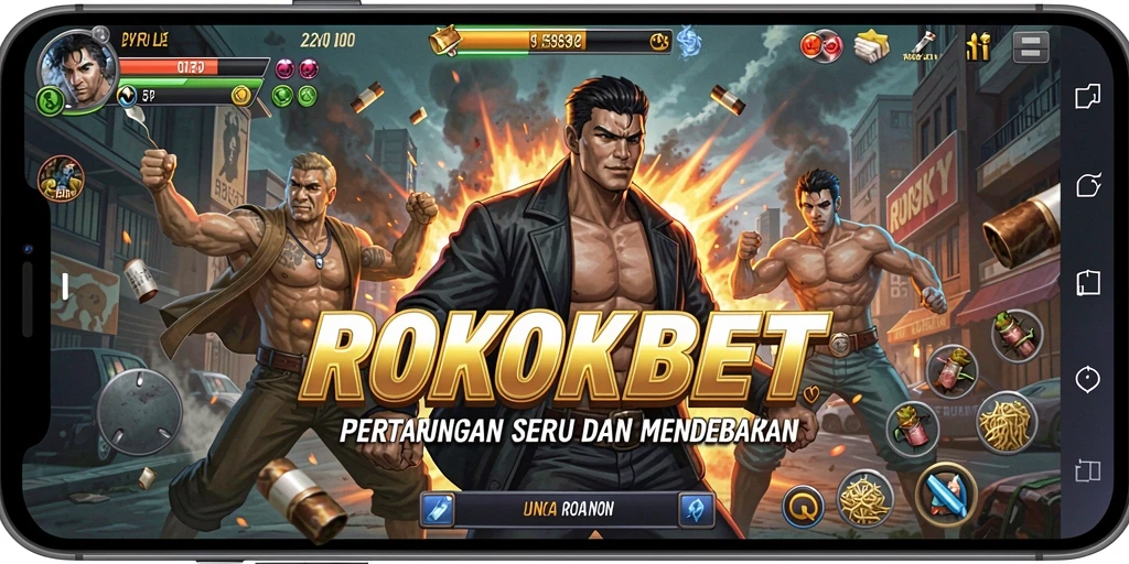 Tampilan gameplay <strong>ROKOKBET</strong> yang menegangkan dalam aksi pertarungan.