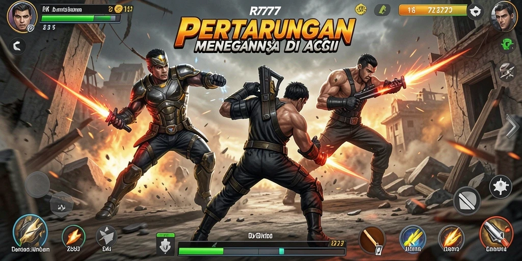 Screenshot gameplay <strong>RR777</strong> yang menampilkan pertempuran seru dan grafis memukau.