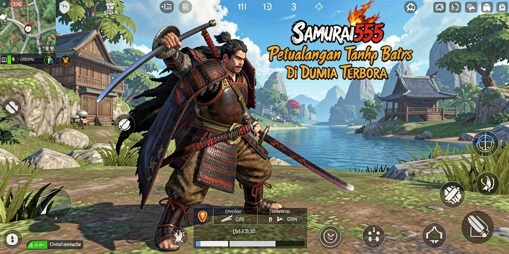 Screenshot gameplay SAMURAI555 yang menampilkan eksplorasi dunia terbuka.