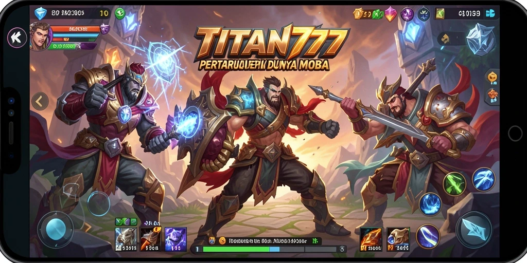 Tampilan gameplay seru di TITAN777 dengan pertempuran strategis.